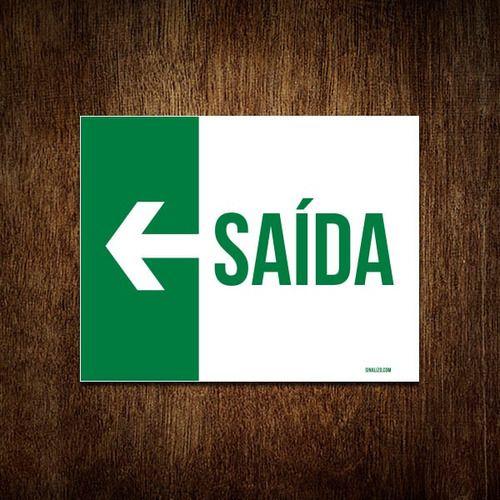 Imagem de Placa Sinalização Saída Lado Esquerdo 27x35