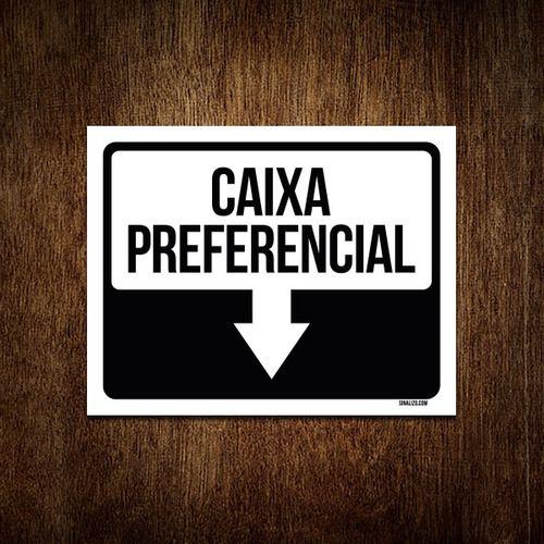 Imagem de Placa Sinalização - Seta Caixa Preferêncial 27x35