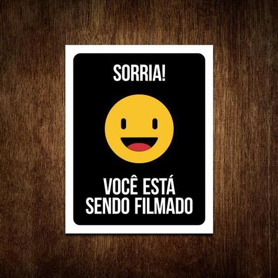 Imagem de Placa Sinalização Sorria Você Está Sendo Filmado 27X35