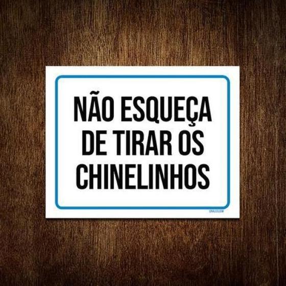 Imagem de Placa Sinalização ul - Não Esquece Tirar Chinelos 36X46