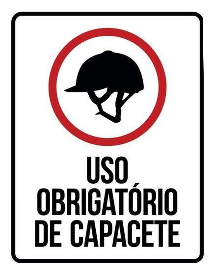 Imagem de Placa Sinalização - Uso Obrigatório De Capacete 18X23