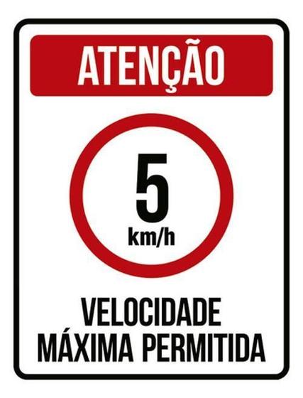 Imagem de Placa Sinalização - Velocidade Máxima 5Km Máximo 18X23