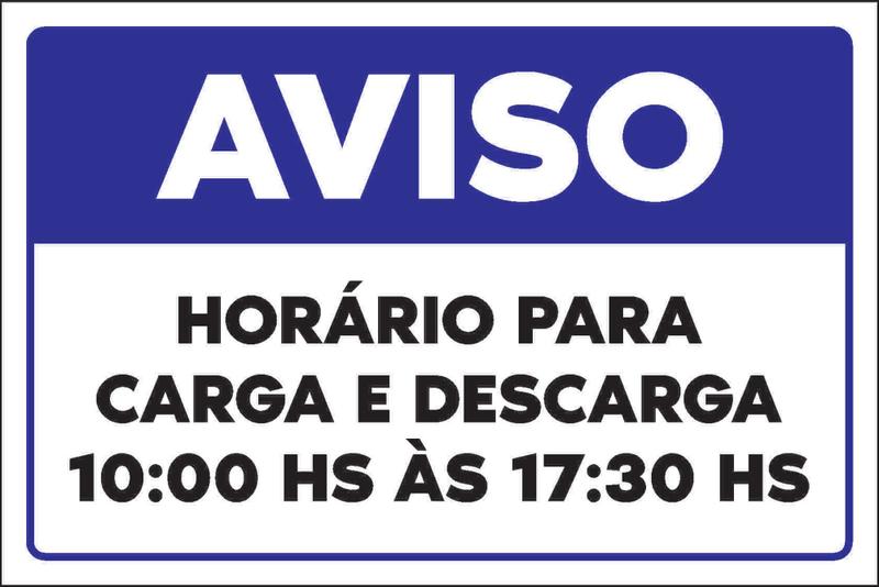 Placa Sinalizadora Carga E Descarga 20x30 silk plac Placa de Sinalização de Segurança