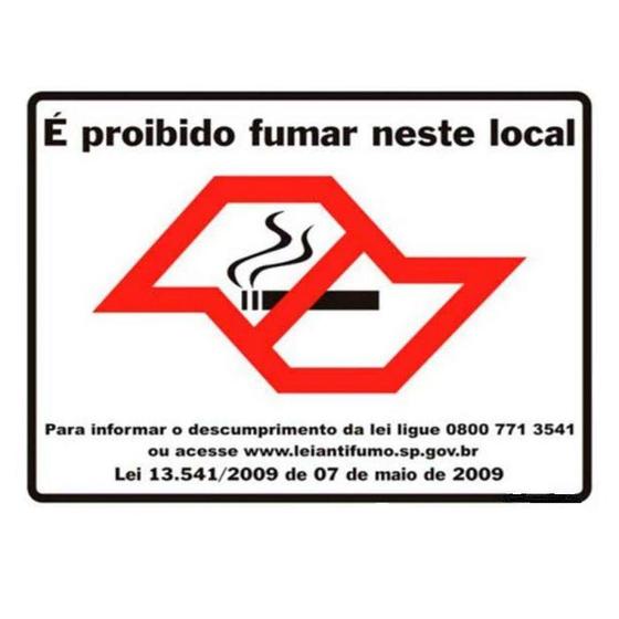 Imagem de Placa Sinalizadora É Proibido Fumar Neste Local 20x25cm