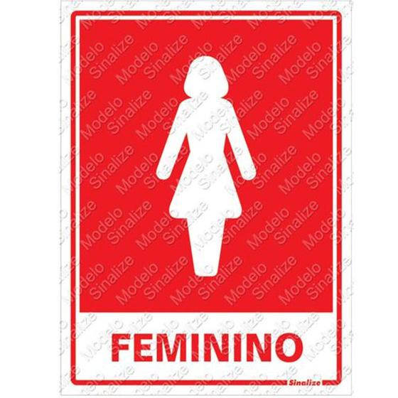Imagem de Placa sinalizadora "Sanitário Feminio" 15 x 20cm - Sinalize