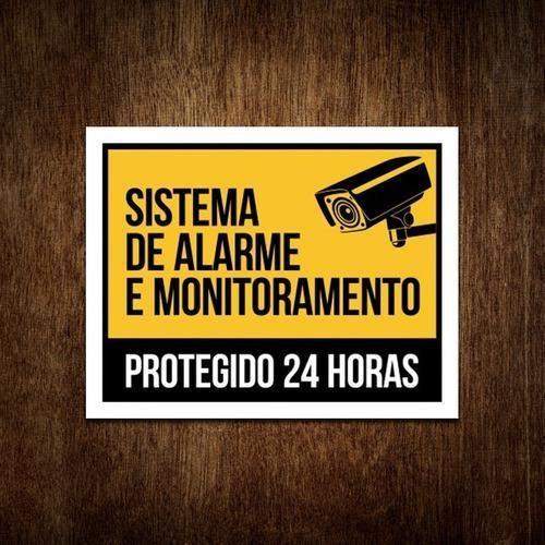 Imagem de Placa Sistema De Alarme E Monitoramento Protegido 24 Horas