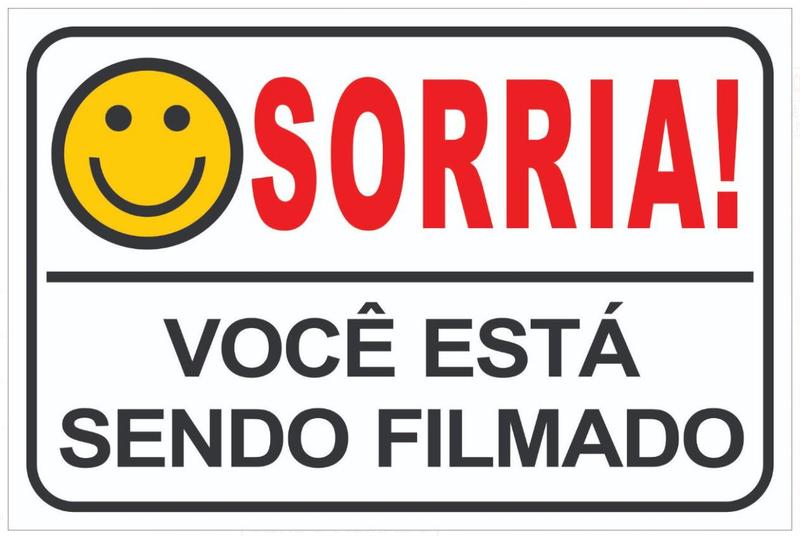 Imagem de Placa Sorria Você Está Sendo Filmado Tam 15x10