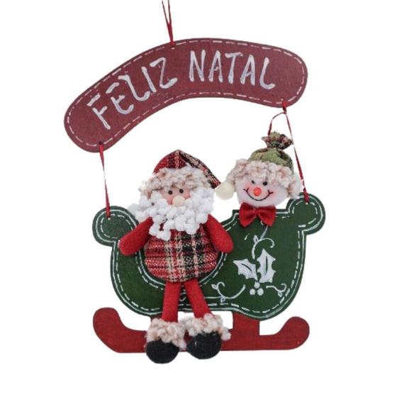 Imagem de Placa Treno Noel Com Boneco Neve Scoth 30Cm Magizi Unic Unic