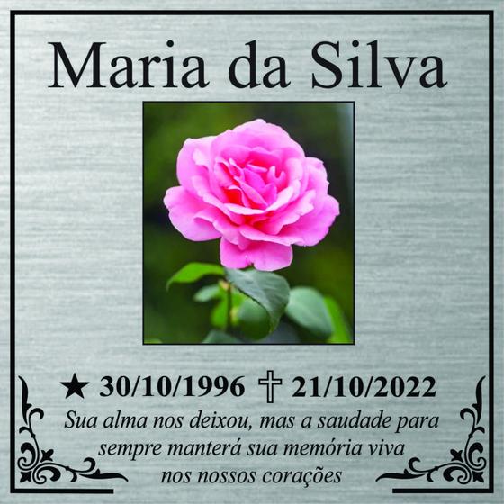 Imagem de Placa Túmulo Em ACM 30x30cm Colorida