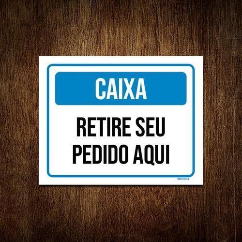 Imagem de Placa ul Sinalização - Caixa Retique Pedido Aqui 18X23