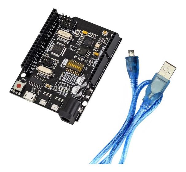 Imagem de Placa Uno R3 Wifi Atmega328 com Esp8266 Ch340 e Cabo USB (Compatível com Arduino)