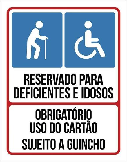 Imagem de Placa Vaga Exclusiva Deficientes E Idosos 27X35