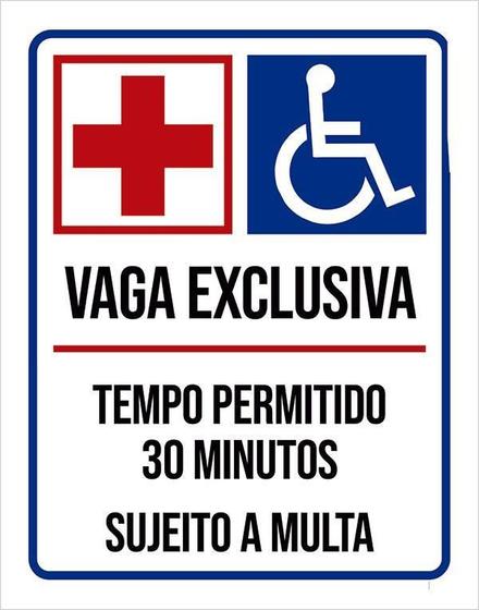 Imagem de Placa Vaga Exclusiva Deficientes Hospital 30 Minutos 18X23