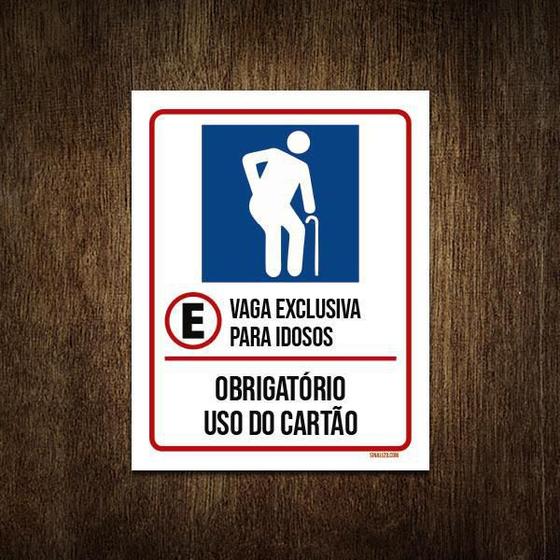 Imagem de Placa Vaga Exclusiva Idosos Obrigatório Cartão 18X23