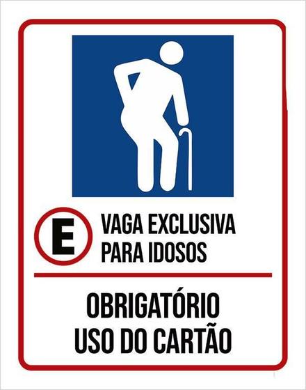 Imagem de Placa Vaga Exclusiva Idosos Obrigatório Cartão 36X46