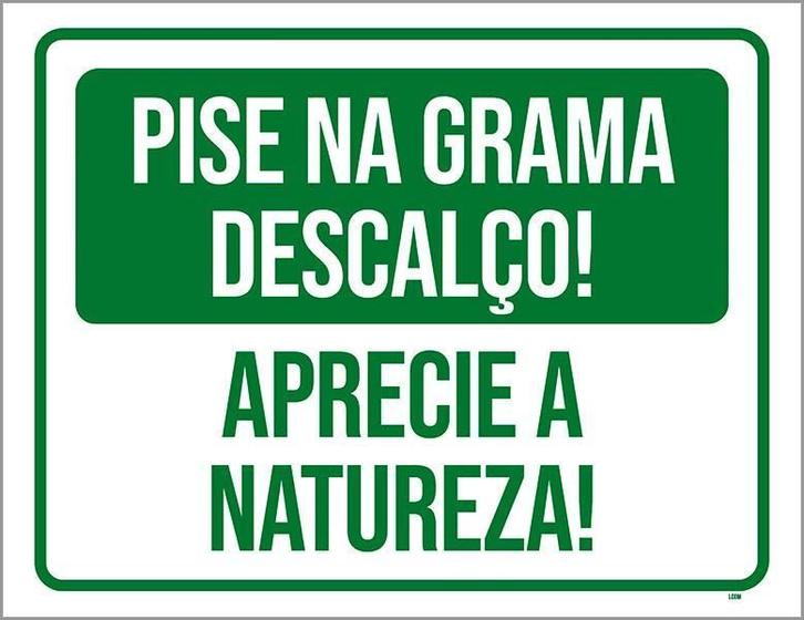 Imagem de Placa Verde Pise Grama Descalço Aprecie Natureza 18X23