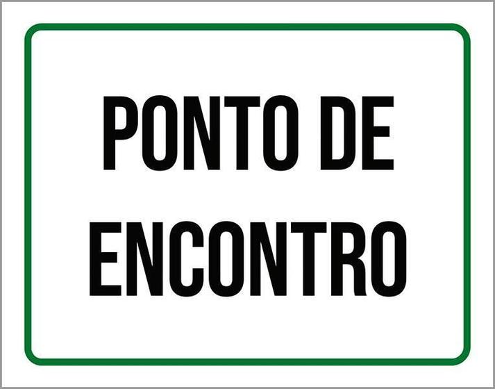 Imagem de Placa Verde Sinalização Ponto De Encontro 36X46