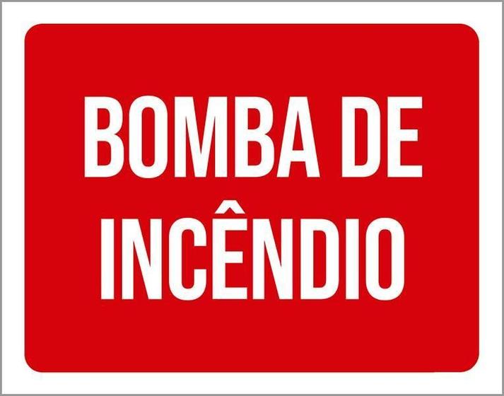 Imagem de Placa Vermelha Sinalização - Bomba De Incêndio 27X35