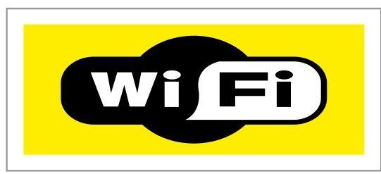 Imagem de Placa - wi fi - amarela / em ps 20 x 7cm emplac br