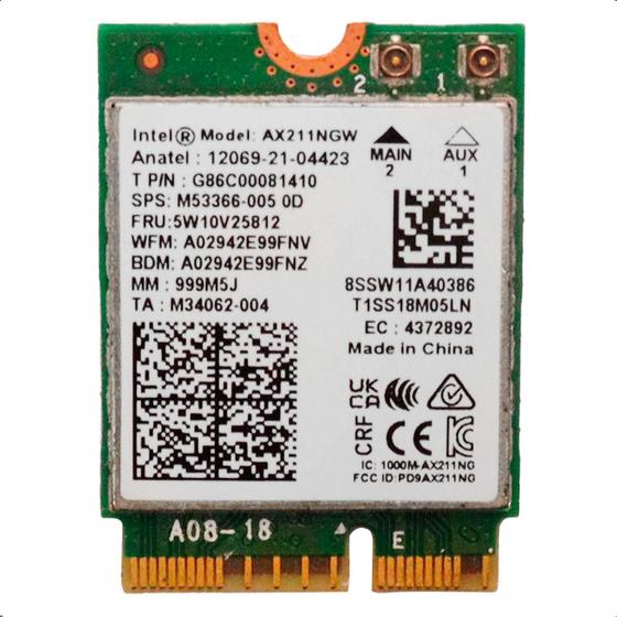 Imagem de Placa Wifi 6 Intel Ax211ngw Bt 5.3 m.2 2230 Para Notebook