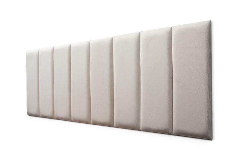 Imagem de Placas Cabeceira Modulada Adesiva Queen Estofada Suede Off White - 160cm x 60cm Kit 8 Placas 