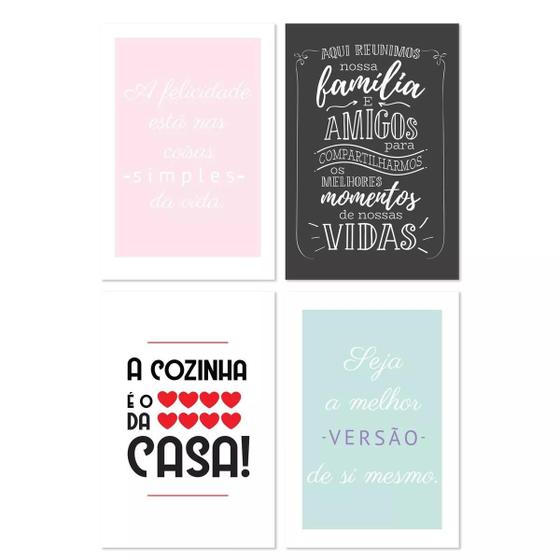 Imagem de Placas Decorativas Cozinha Variada 30x40cm Kit 4un