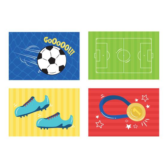 Imagem de Placas Decorativas Futebol Infantil Kids kit 4un 20x30cm