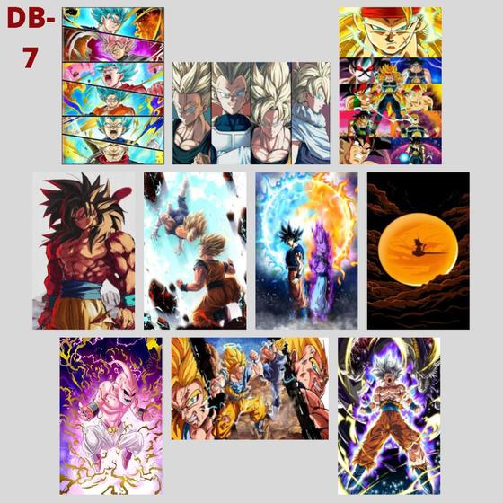 Imagem de Placas Decorativas Kit 10 Unidades Anime Dragon Ball Z Para Decorar Quarto 13x20