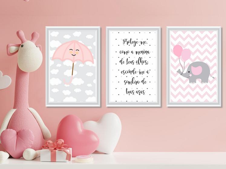 Imagem de Placas Decorativas Parede 3 Conjunto Decoração Infantil Bebe