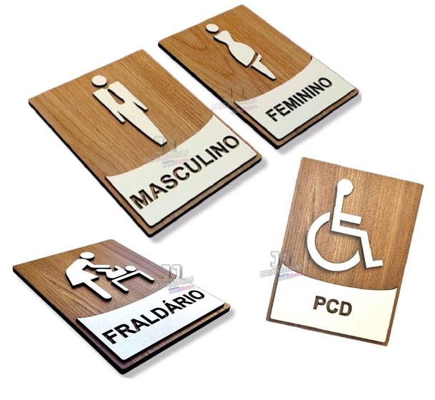 Imagem de Placas para banheiro wc mdf decorativa 3mm + PCD E FRALDÁRIO