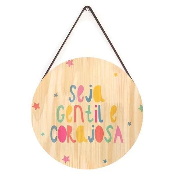 Imagem de Placas Pinus Redonda Infantil Menina Frases