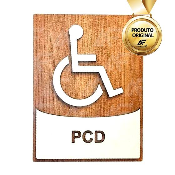 Imagem de Placas Sanitários Banheiros Acessíveis Adaptados Wc P/ Pcd's Em Mdf