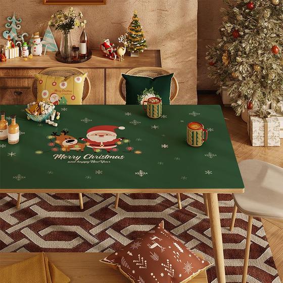 Imagem de Placemats de couro de Natal, impermeável e à prova de óleo