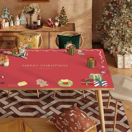 Imagem de Placemats de couro de Natal, impermeável e à prova de óleo