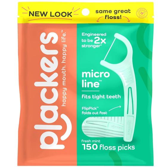 Imagem de Plackers Micro Line Fio Dental Flosser - 150 Unidades