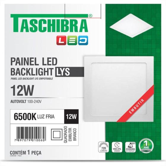 Imagem de Plaf.Led Tasch.Lys Emb.Qd.12W 6500K 17Cm
