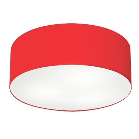 Imagem de Plafon Cilíndrico Md-3006 Cúpula em Tecido 60x15cm Vermelho - Bivolt