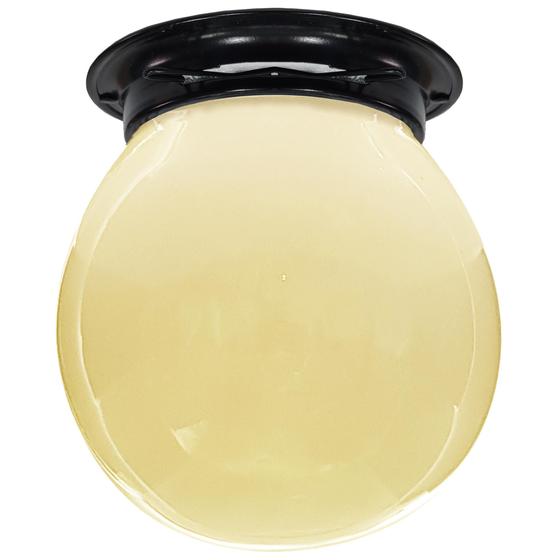 Imagem de Plafon Colonial Aluminio Preto Globo Ambar 10x15 Retrô