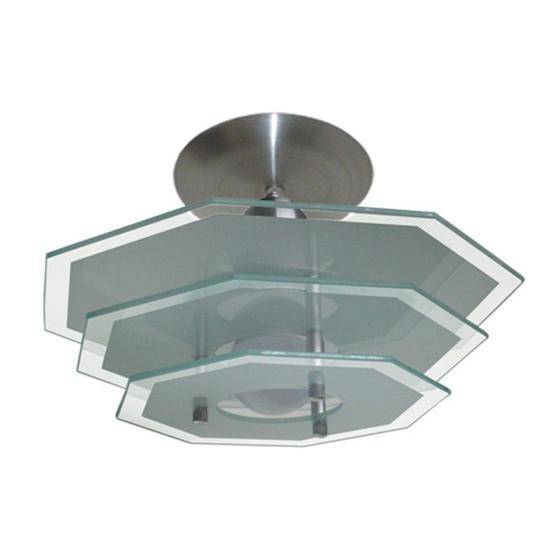 Plafon com 03 Vidros - Para 01 Lâmpada - Vidro Oitavado Branco Menor preço em Plafon com 03 Vidros - Para 01 Lâmpada - Vidro Oitavado Branco