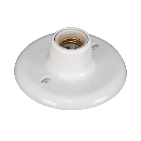 Imagem de Plafon Com Soquete De Porcelana E 27 - Branco Kit C/25 Unid.