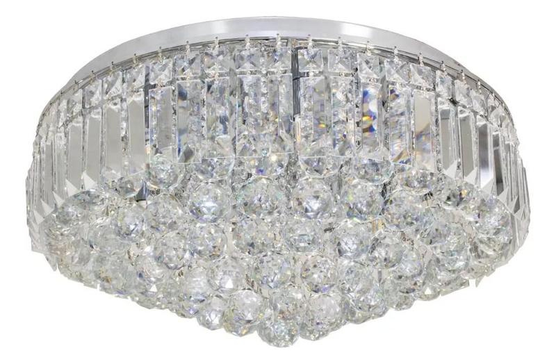 Imagem de Plafon Cristal Kri 40cm Bella Hu1103 Cromado Bella