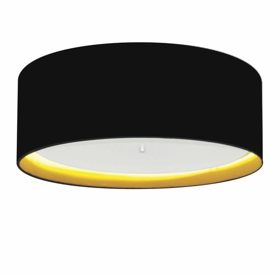 Imagem de Plafon de Sobrepor Cilíndrico SP-3008 Cúpula Cor Preto Amarelo