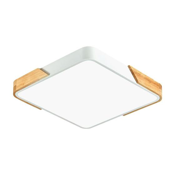 Plafon De Teto Quadrado Branco Com Madeira 3000K 4000K 6000K Hevvy Menor preço em Plafon De Teto Quadrado Branco Com Madeira 3000K 4000K 6000K Hevvy