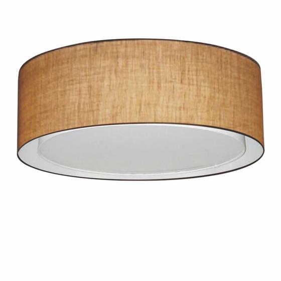 Imagem de Plafon Duplo Cilíndrico Md-3037 Cúpula em Tecido 60x25cm Palha - Bivolt