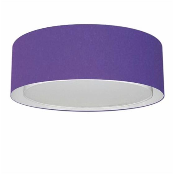 Imagem de Plafon Duplo Cilíndrico Md-3038 Cúpula em Tecido 80x30cm Roxo - Bivolt