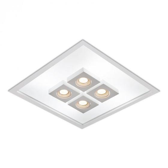 Imagem de Plafon Embutir Box com Aba Branco 8XE27 + 4xMR16 - Usina Iluminação