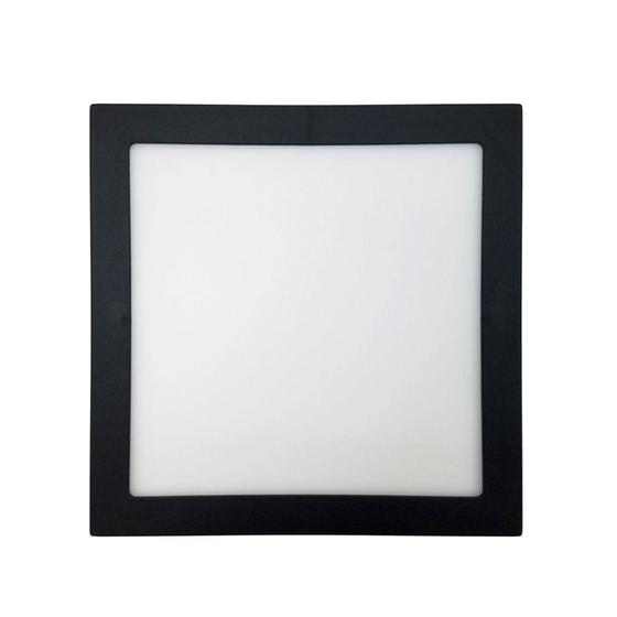 Imagem de Plafon Led 25W 3000K Sobrepor Quadrado Preto 30CM Save Energy