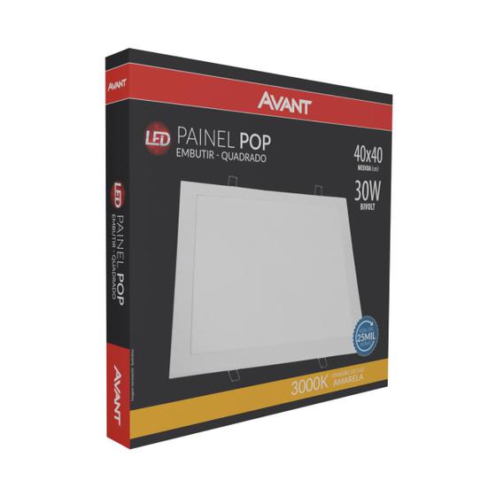 Plafon Led 30W Painel Quadrado Embutir Bivolt Branco Menor preço em Plafon Led 30W Painel Quadrado Embutir Bivolt Branco