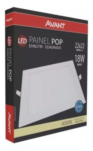 Imagem de Plafon Led De Embutir Quadrado 18w Branco Neutro 4000k Avant