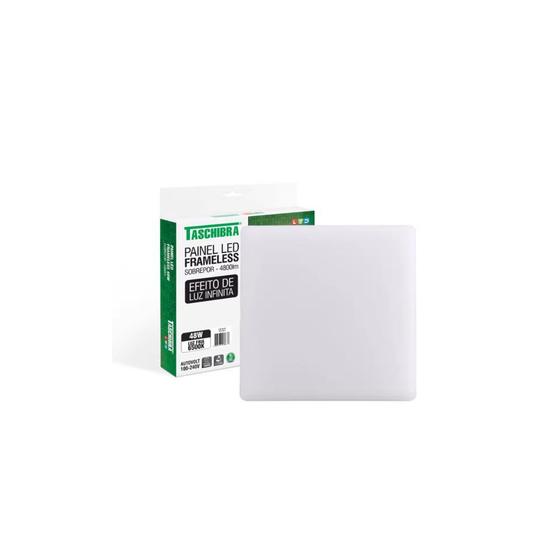 Plafon LED de Sobrepor Taschibra Frameless Quadrado 48W 6000K Menor preço em Plafon LED de Sobrepor Taschibra Frameless Quadrado 48W 6000K